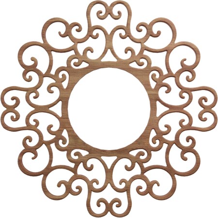 Ekena Millwork Reims Wood Fretwork Pierced Ceiling Medallion, Walnut, 16"OD x 6 1/8"ID x 1/4"T CMWP16X16X0250REWA